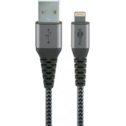 Goobay 49267 lightning cable 0.5 m Black, Grey