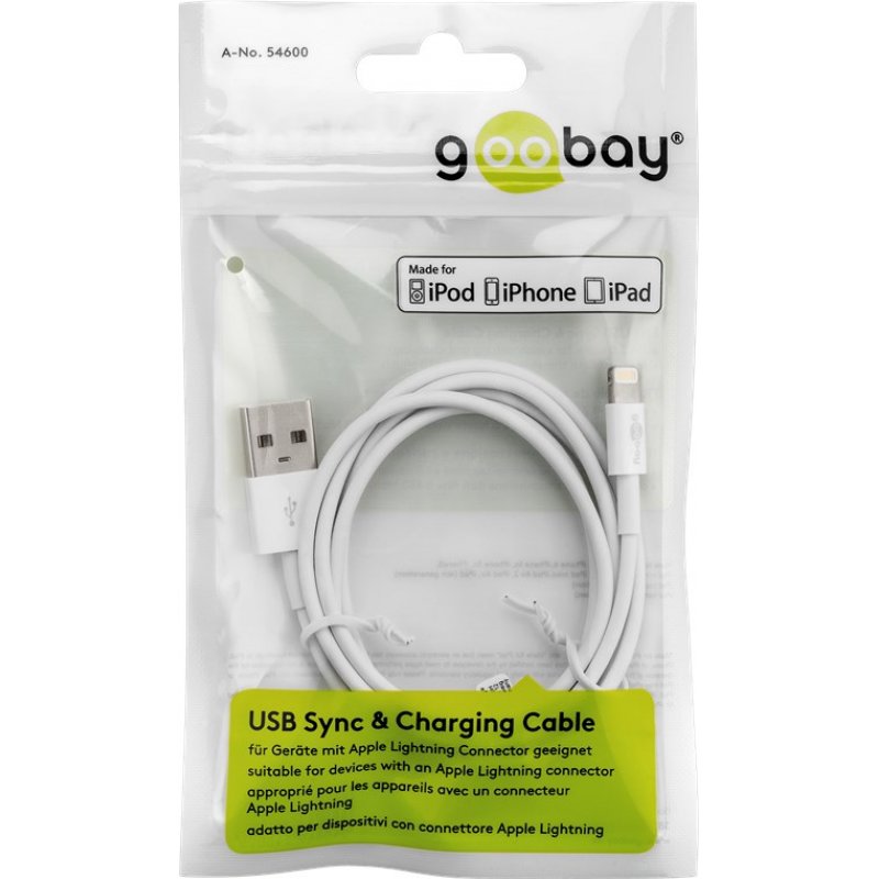 Goobay 54600 câble Lightning 1 m Blanc