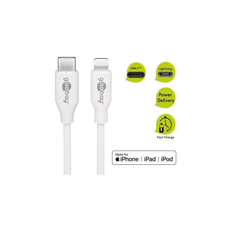 Goobay 39446 lightning cable 1 m White