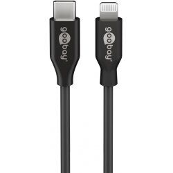 Goobay Lightning to USB-C, Charging and Sync cable, Apple fast charging up to 87 W, USB-C 480 Mbit/s, 2 m, black