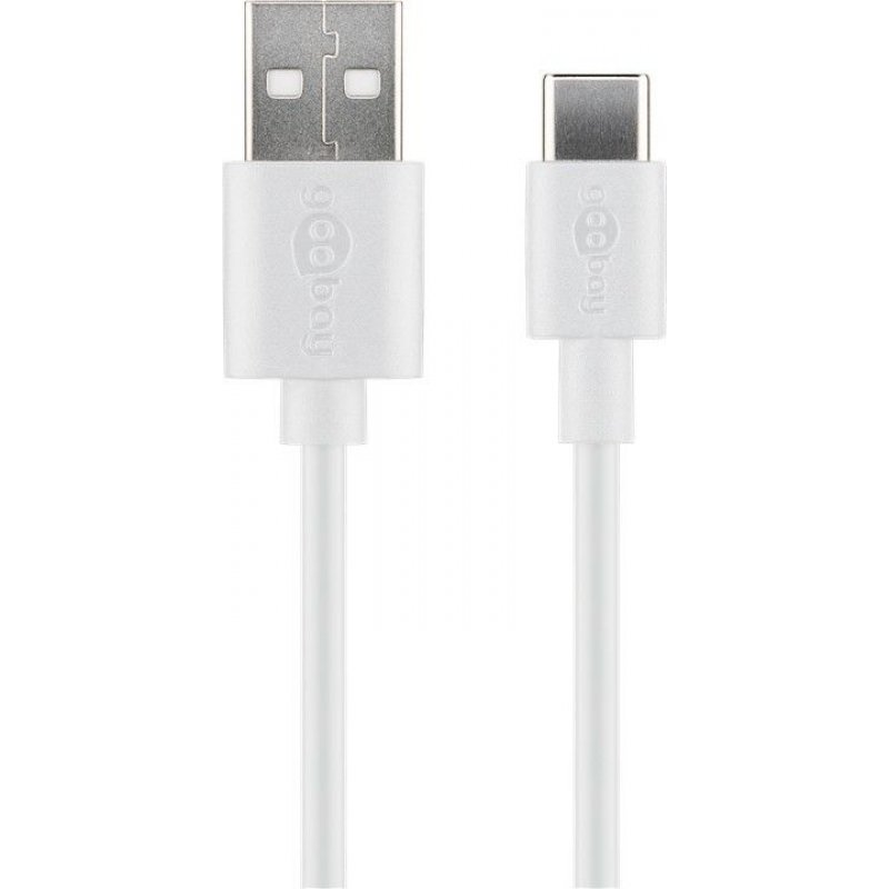 Goobay 59130 USB cable 2 m USB 2.0 USB A USB C White