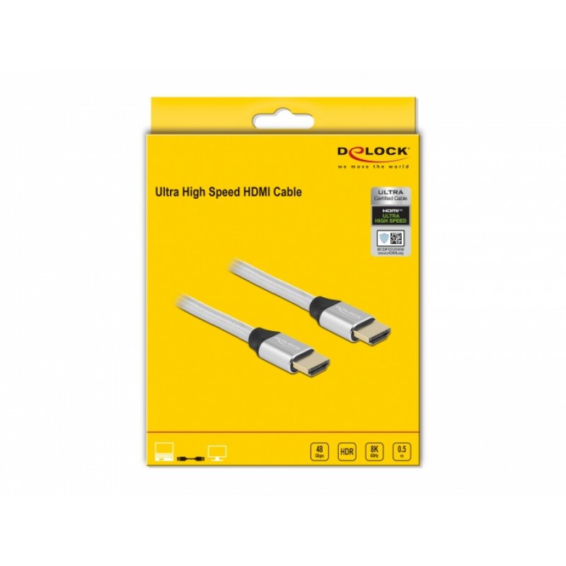 DeLOCK 85365 HDMI cable 0.5 m HDMI Type A (Standard) Silver
