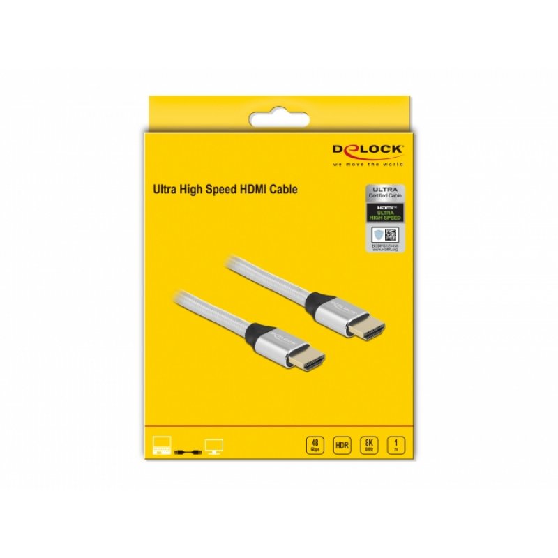 DeLOCK 85366 HDMI cable 1 m HDMI Type A (Standard) Silver