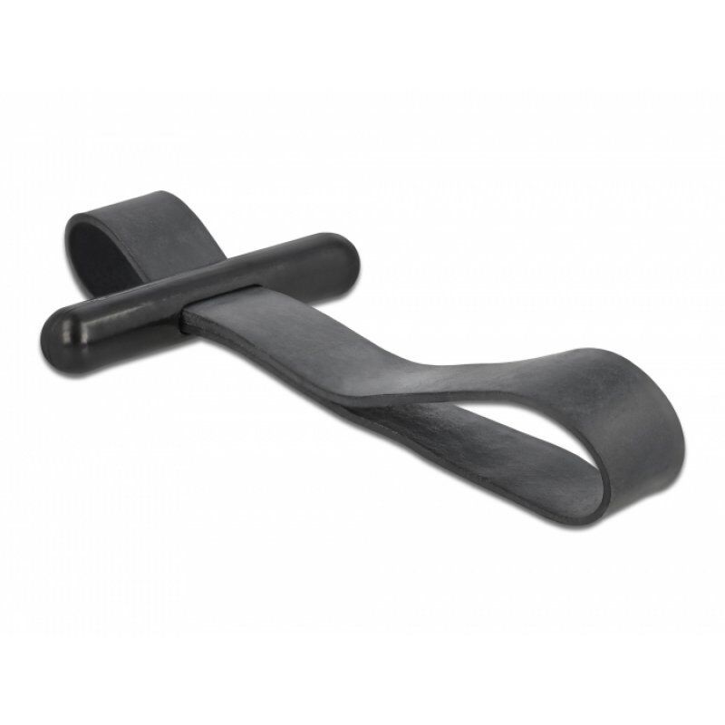 DeLOCK Kabelbinder mit Gummischlaufe schwarz cable tie Rubber Black