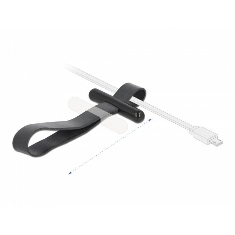 DeLOCK Kabelbinder mit Gummischlaufe schwarz serre-câbles Caoutchouc Noir
