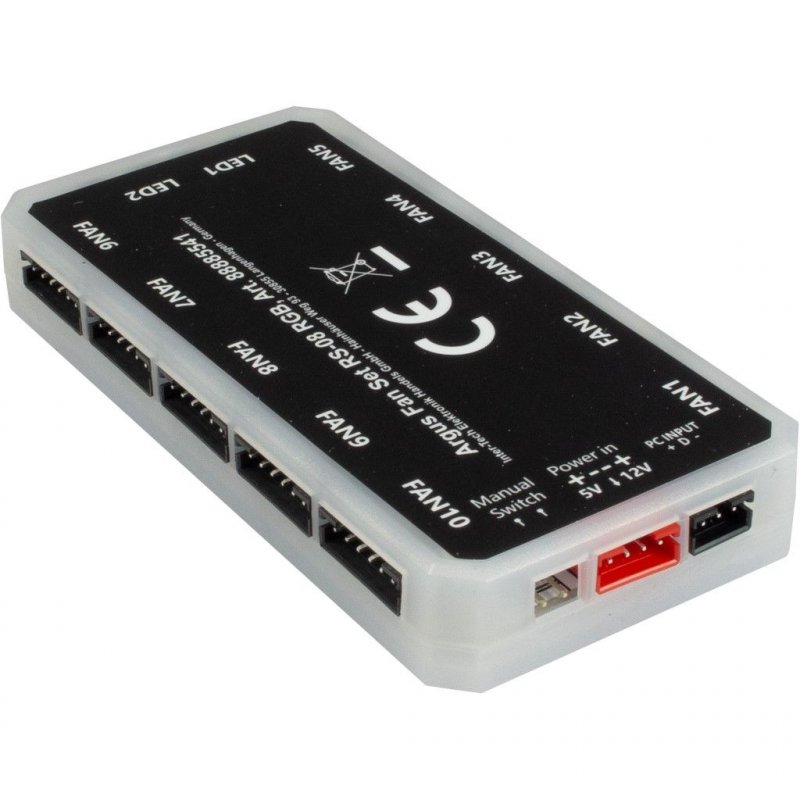 Inter-Tech Argus RS-08 Boitier PC Ventilateur 12 cm Noir, Blanc 3 pièce(s)