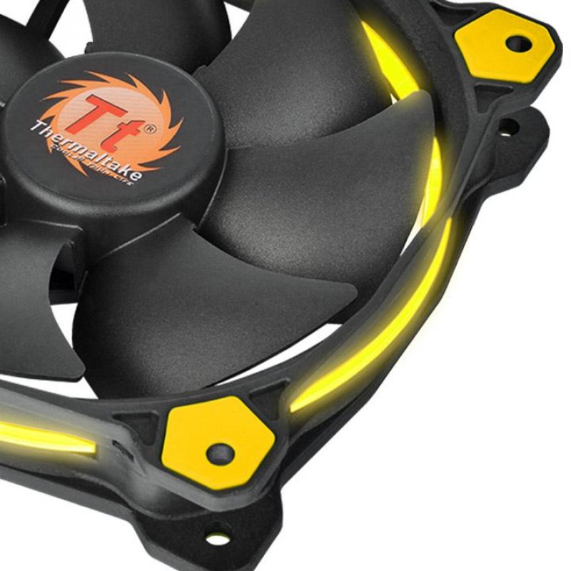 Thermaltake Riing 14 Boitier PC Ventilateur 14 cm Noir, Jaune