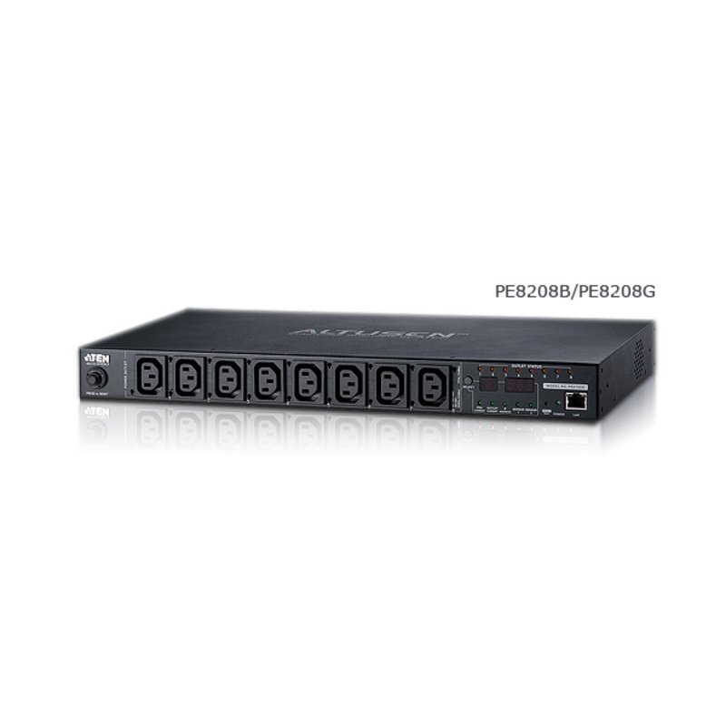 ATEN 8-Port Intelligent 1U ECO Power Distribution Unit (PDU), Metered & Switched by Outlet (7 x C13, 1 x C19) 16Amp