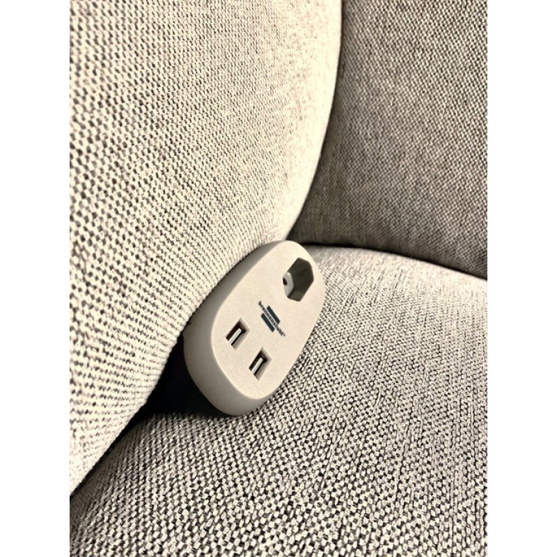 Brenn Sofa-Steckdose USB-Ladefunktion gy | 1xEuro-Steckdose und 2x USB-Charger