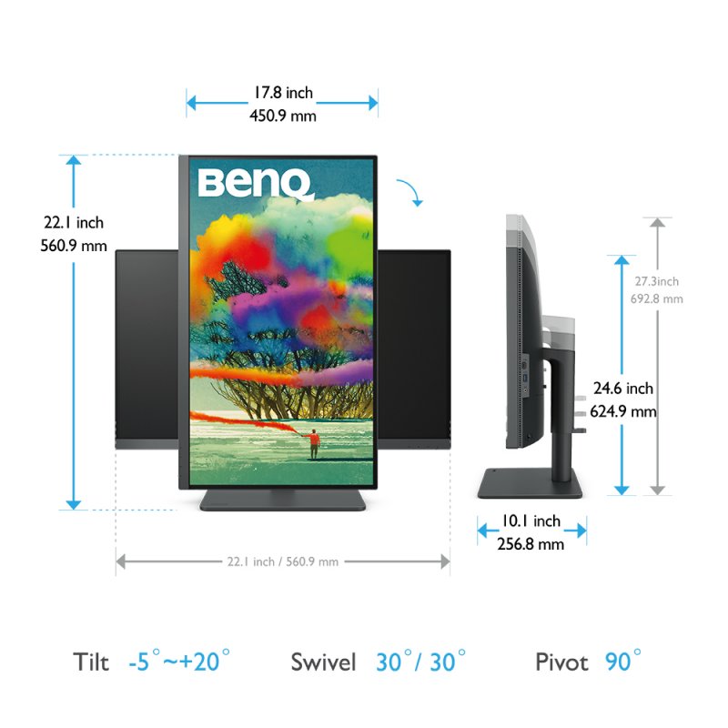 BenQ PD2705U computer monitor 68.6 cm (27") 3840 x 2160 pixels 4K Ultra HD LED Black