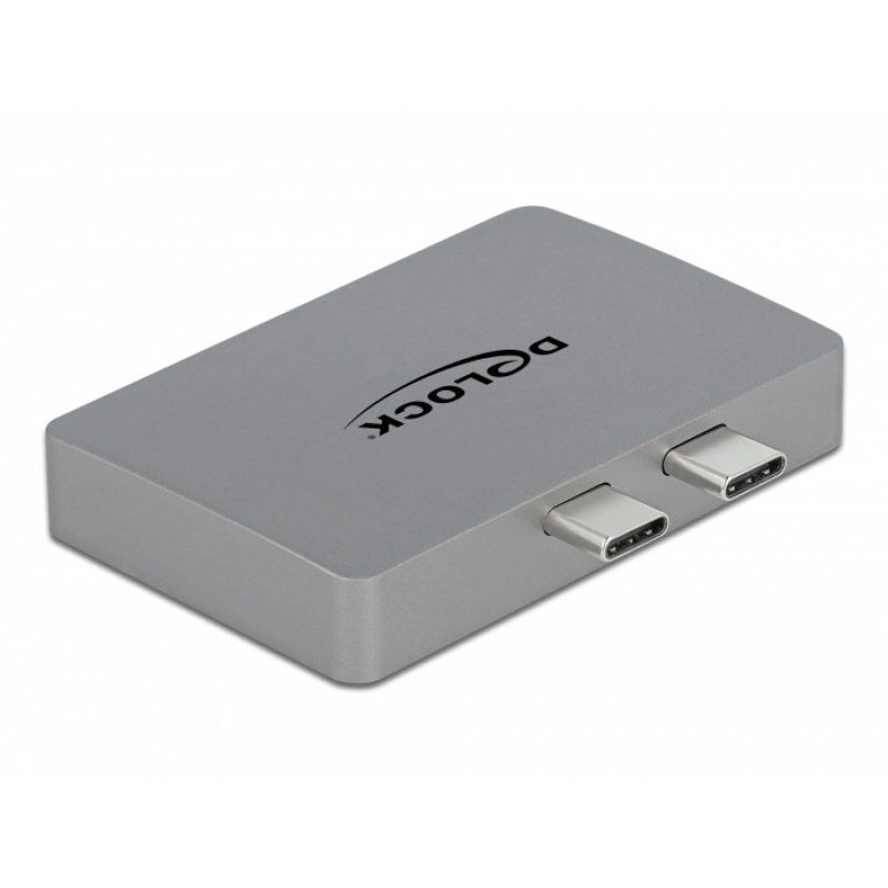 DeLOCK 64001 video cable adapter 2 x USB Type-C 2 x DisplayPort Grey