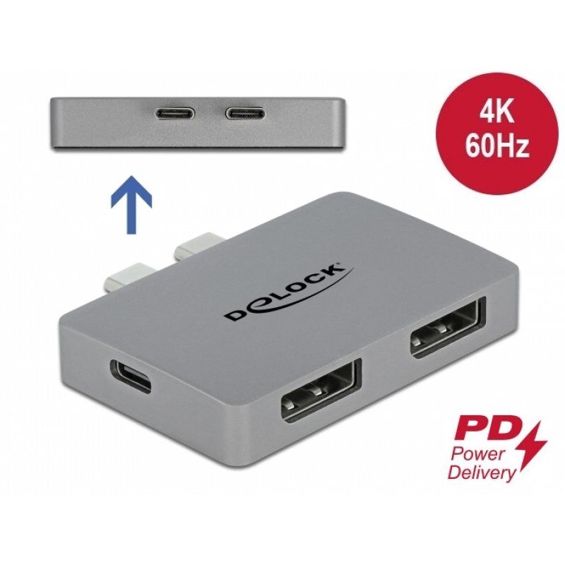 DeLOCK Dual DP Adap. 4K 60Hz+ PD3.0 MacB | 64001