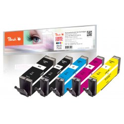 Peach PI100-378 cartouche d'encre 5 pièce(s) Compatible Rendement élevé (XL) Noir, Cyan, Magenta, Jaune