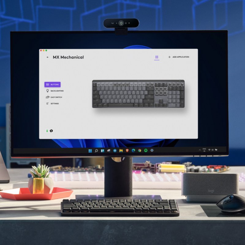 Logitech MX Mechanical clavier RF sans fil + Bluetooth QWERTZ Suisse Graphite, Gris