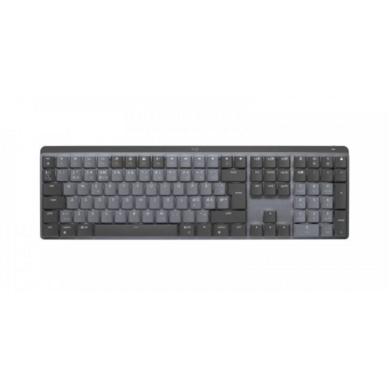 Logitech MX Mechanical clavier RF sans fil + Bluetooth QWERTY Danois, Finlandais, Norvégien, Suédois Graphite, Gris