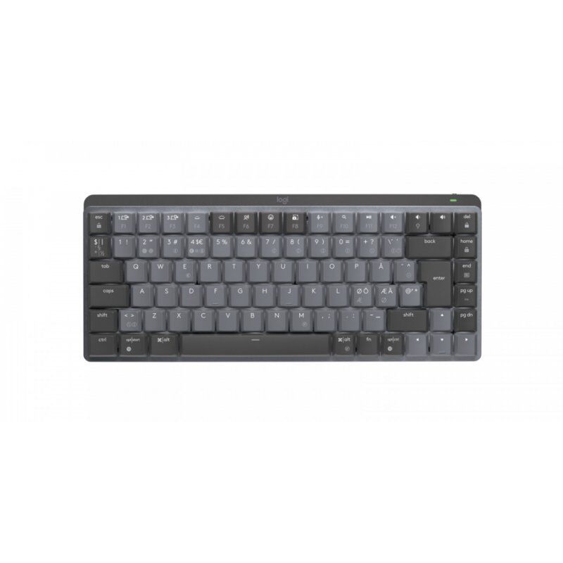 Logitech MX Mini Mechanical clavier RF sans fil + Bluetooth QWERTY Danois, Finlandais, Norvégien, Suédois Graphite, Gr