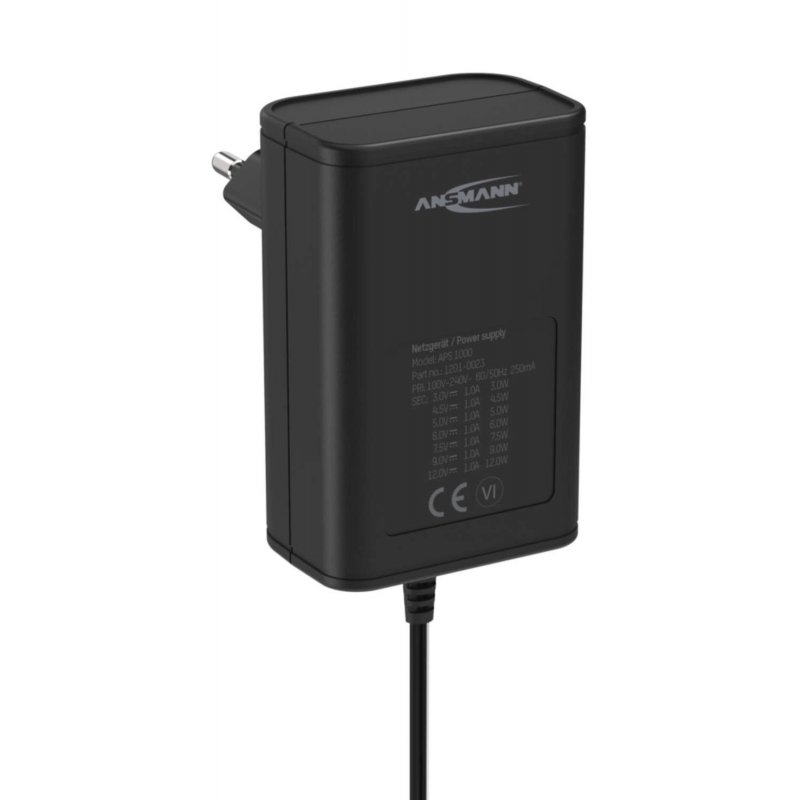 Ansmann 1201-0023 power adapter/inverter Indoor 12 W Black