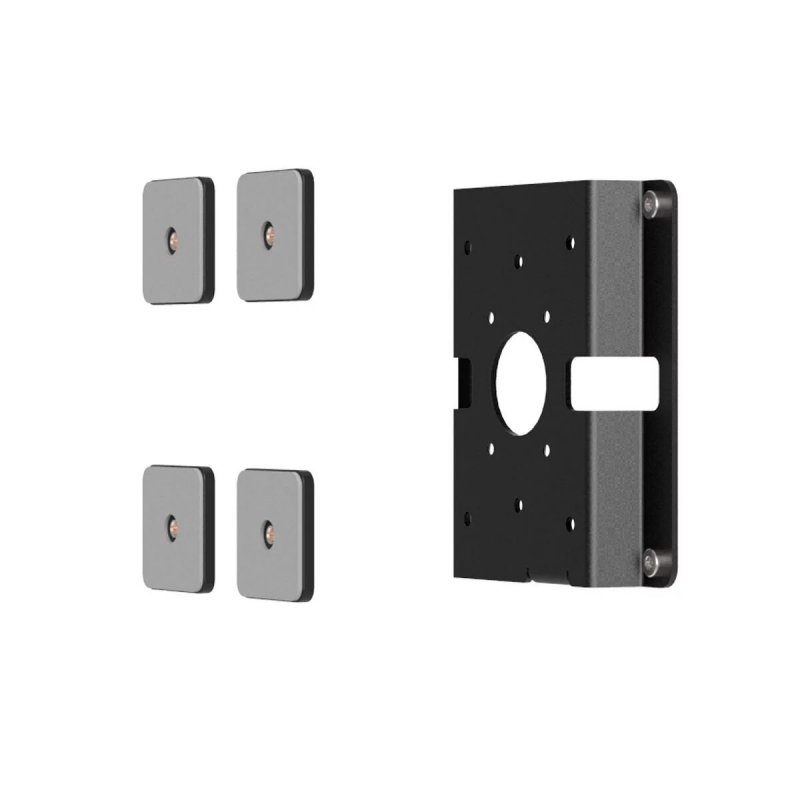 GLASS MOUNT BRACKET WITH SECURITY SLOT BLACK