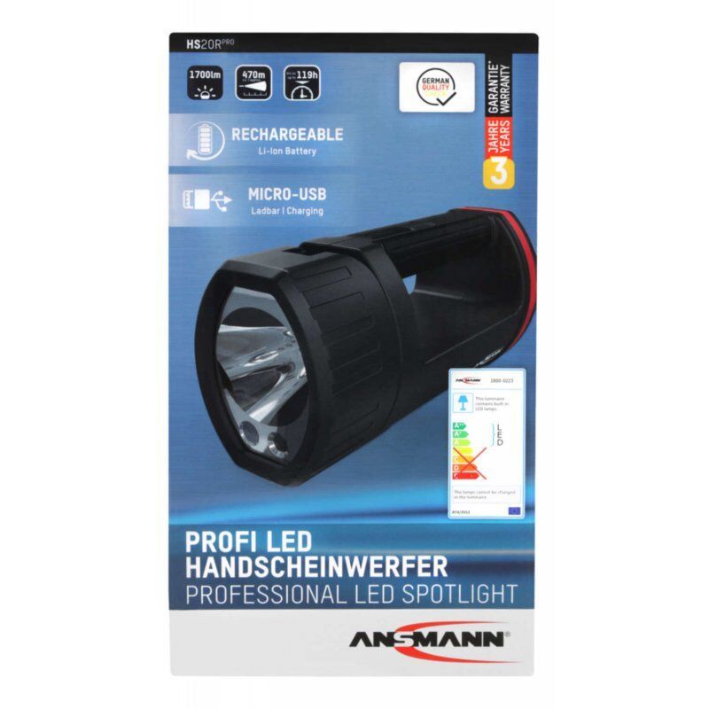 Ansmann HS20R Pro Noir, Rouge Lampe torche LED