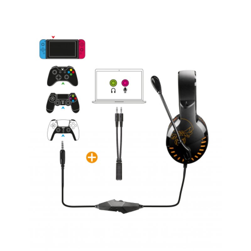 Spirit of Gamer PRO-H3 Headset Wired Head-band Gaming Black, Orange