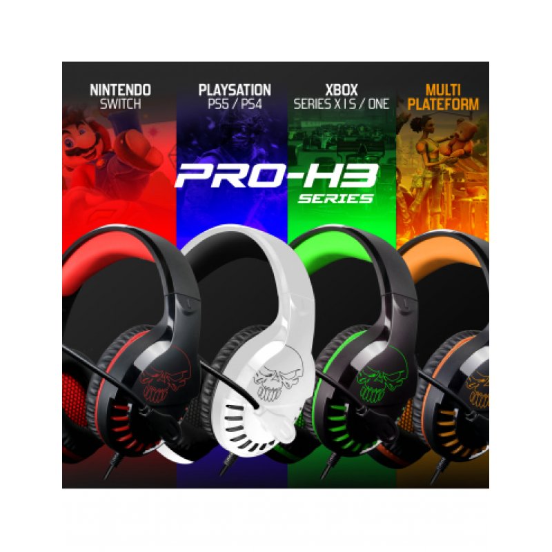 Spirit of Gamer PRO-H3 Casque Avec fil Arceau Jouer Noir, Orange