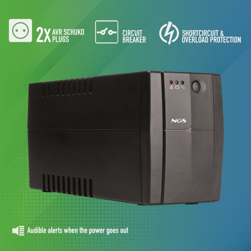 NGS ﻿﻿FORTRESS 900 V3 uninterruptible power supply (UPS) Standby (Offline) 0.9 kVA 720 W 2 AC outlet(s)