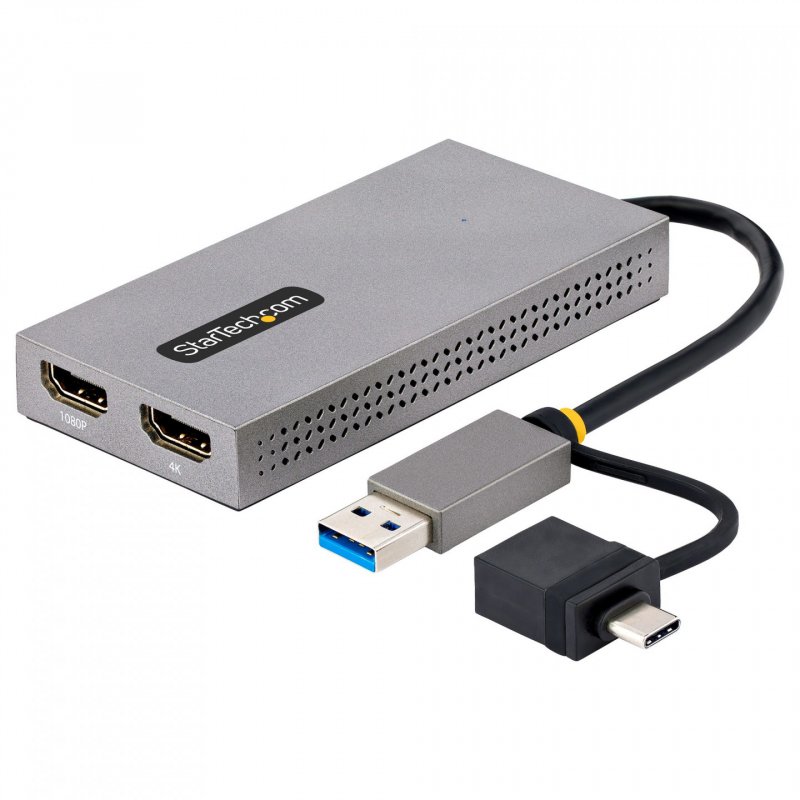 USB TO DUAL HDMI ADAPTER - USB-A OR C 1X 4K 30HZ 1X 1080P
