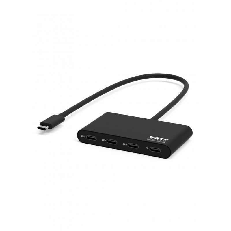 Port Designs 900147 interface hub USB Type-C 5000 Mbit/s Black