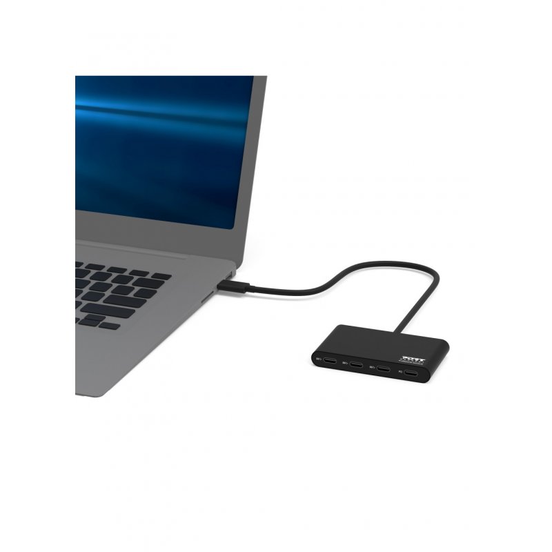 Port Designs 900147 hub & concentrateur USB Type-C 5000 Mbit/s Noir