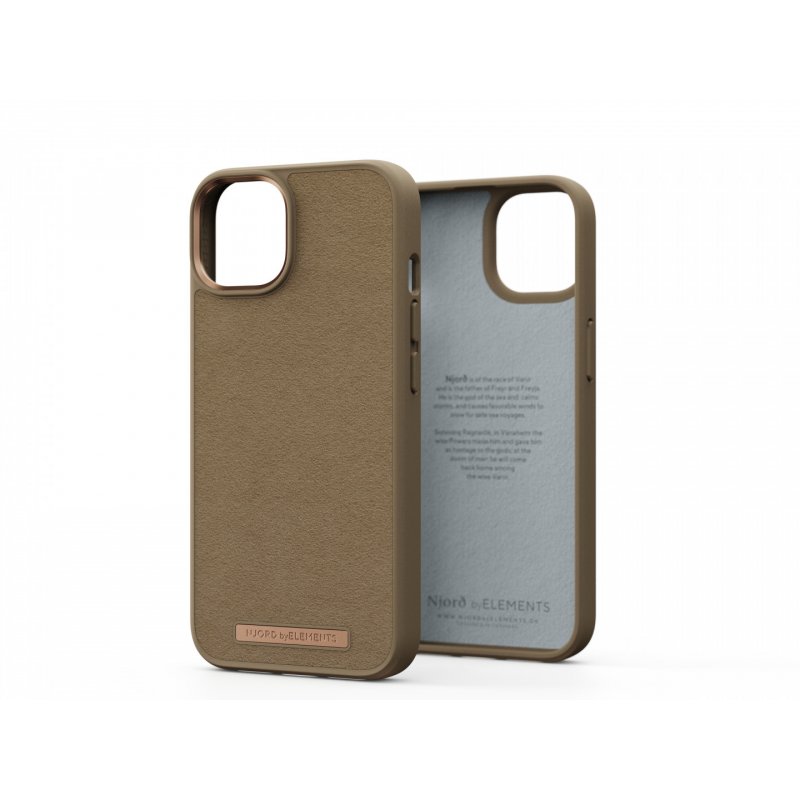 Njord byELEMENTS Suede Comfort+ Case - iPhone 14 - Camel