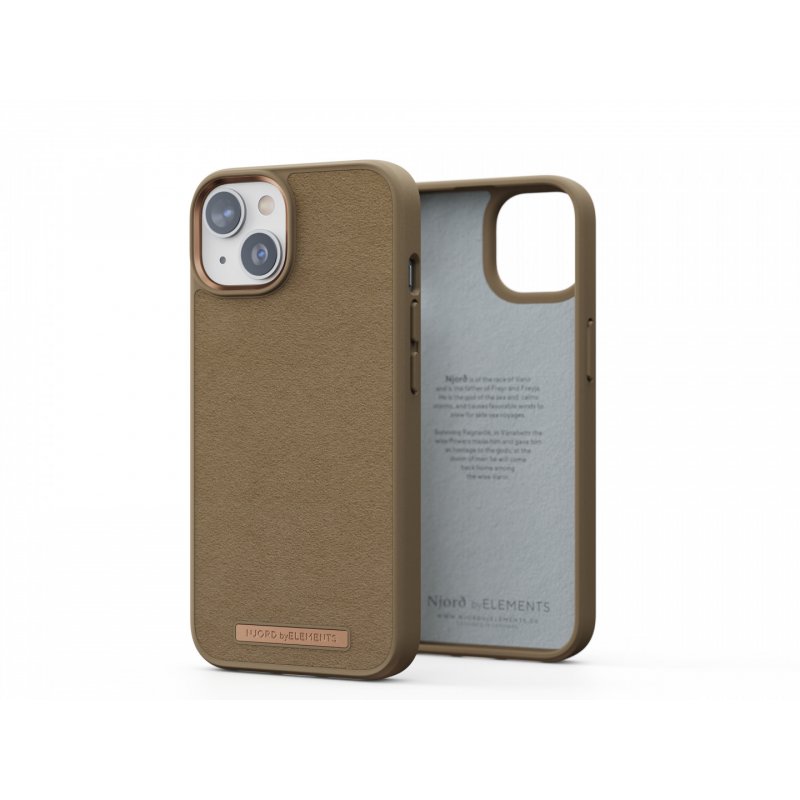 Njord byELEMENTS Suede Comfort+ Case - iPhone 14 - Camel