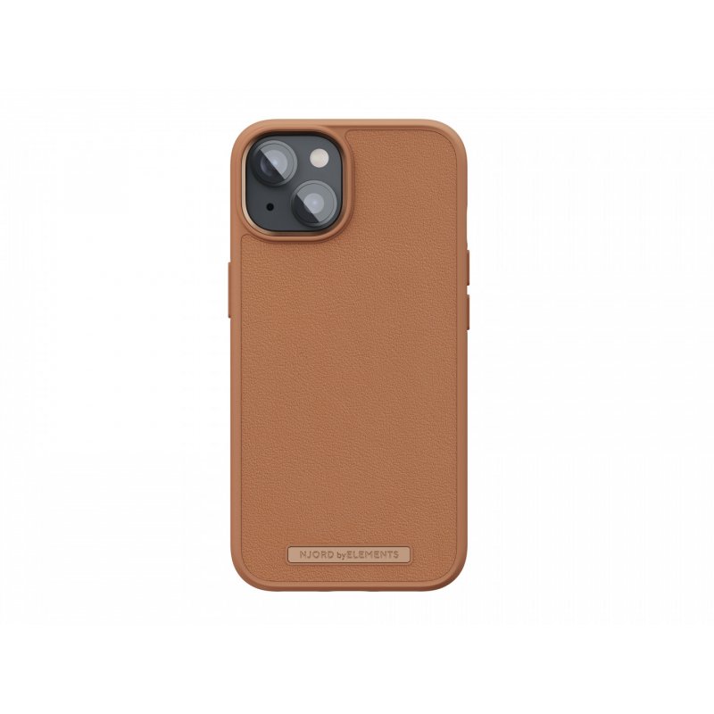 Njord byELEMENTS Genuine Leather Case for Apple iPhone 14, Cognac