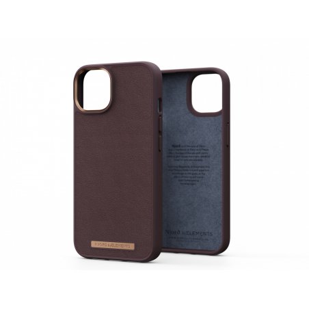 Njord byELEMENTS Genuine Leather Case for Apple iPhone 14, Brown
