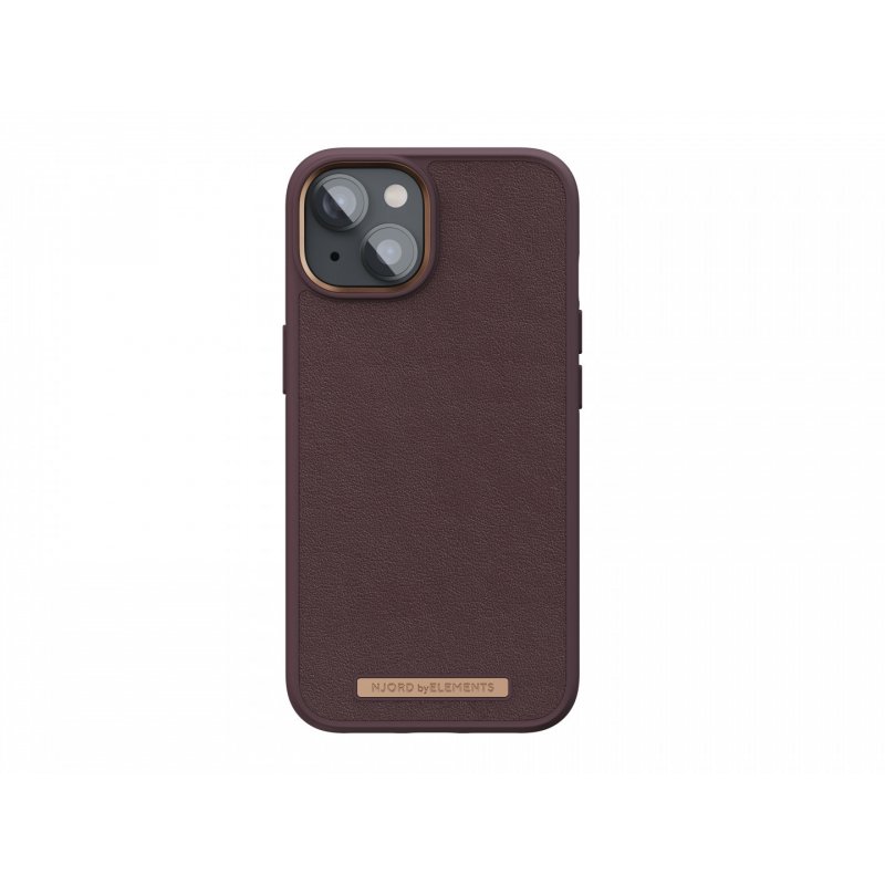 Njord byELEMENTS Genuine Leather Case for Apple iPhone 14, Brown