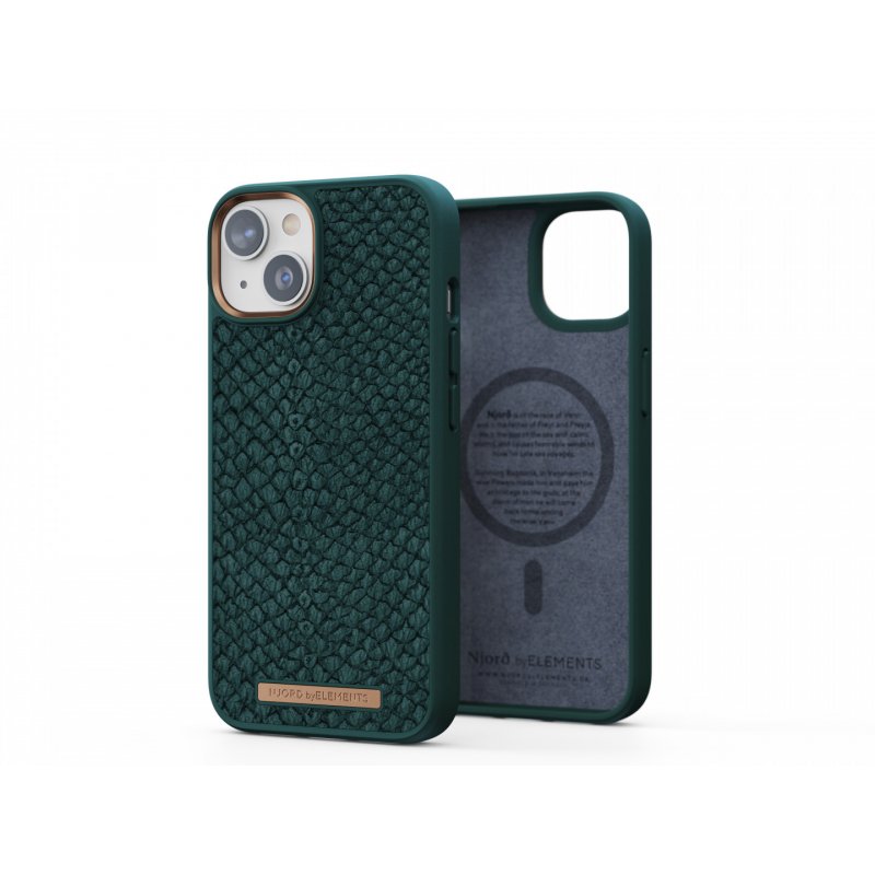 Njord byELEMENTS Salmon Leather Magsafe Case - iPhone 14 - Green