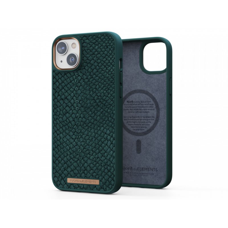 Njord byELEMENTS Salmon Leather Magsafe Case - iPhone 14 Plus - Green