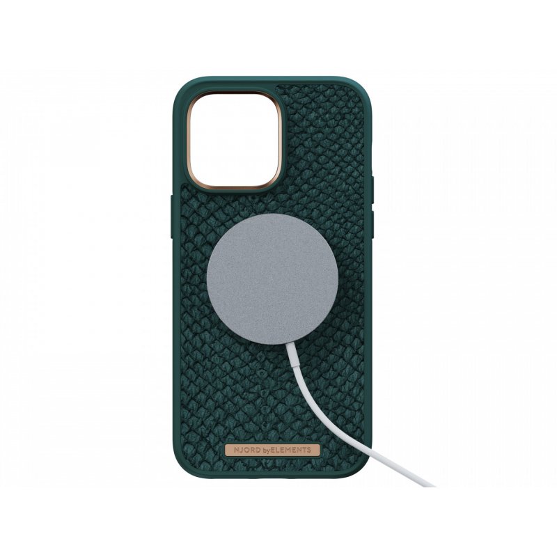 Njord byELEMENTS Salmon Leather Magsafe Case - iPhone 14 Pro Max - Green