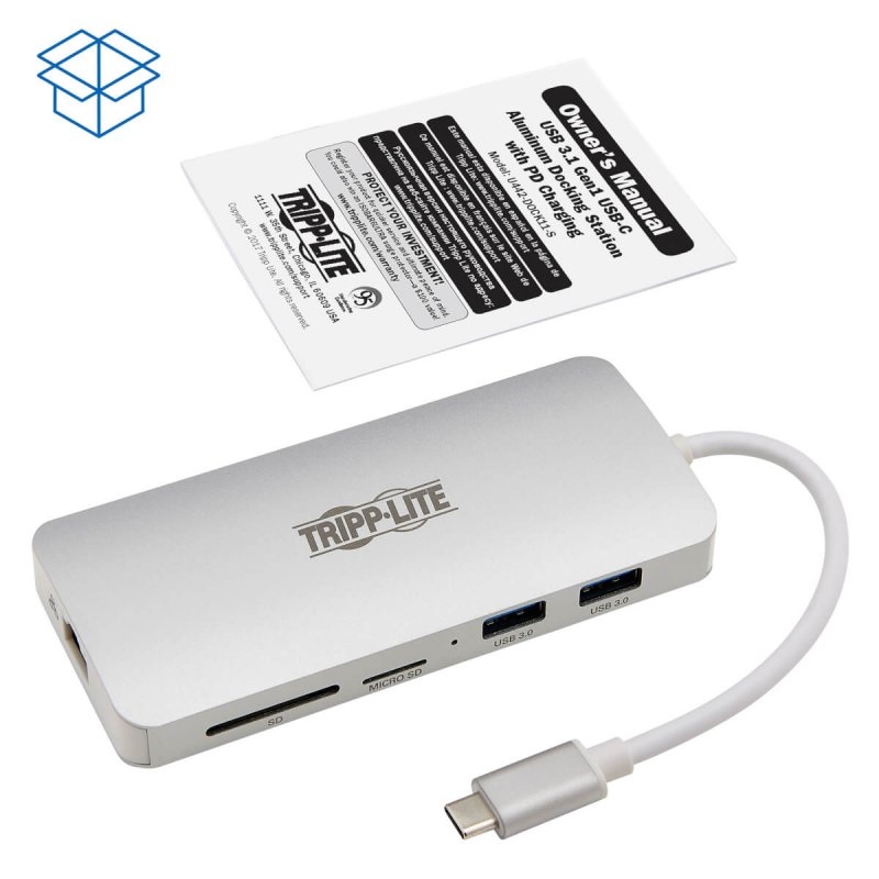 Tripp Lite U442-DOCK11-S station d'accueil USB 3.2 Gen 2 (3.1 Gen 2) Type-C Argent