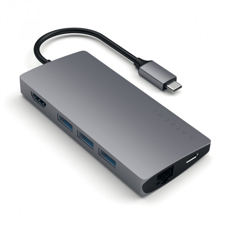 Satechi Multi-Port Adapter V2 Dock st. USB 3.2 Gen 1 (3.1 Gen 1) Type-C Grey