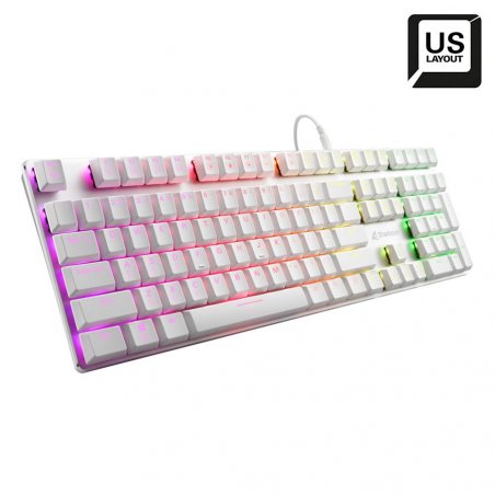 Sharkoon PureWriter RGB Blue keyboard USB QWERTY US English White