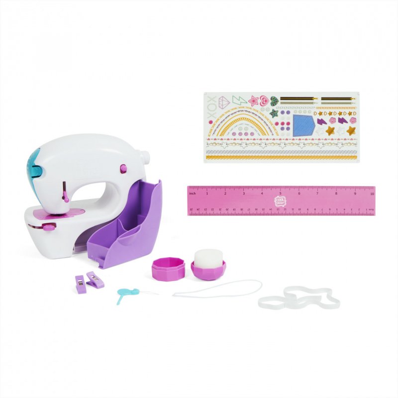 Cool Maker , Stitch ‘N Style Fashion Studio, Pre-Threaded Sewing Machine Toy with Fabric and Water Transfer Prints, Ar