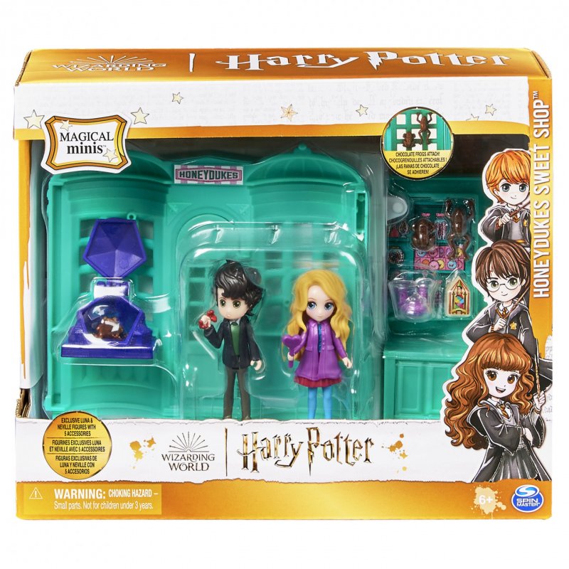Wizarding World Harry Potter, Magical Minis Honeydukes Sweet Shop with 2 Exclusive Figures and 5 Accessories, Kids Toys 