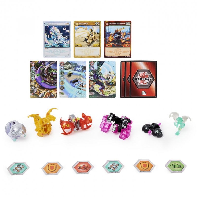 Bakugan Evolutions, Sectanoid and Hydorous Battle Strike Pack, Includes 6 Action Figures, 9 Trading Cards and 8 BakuCore