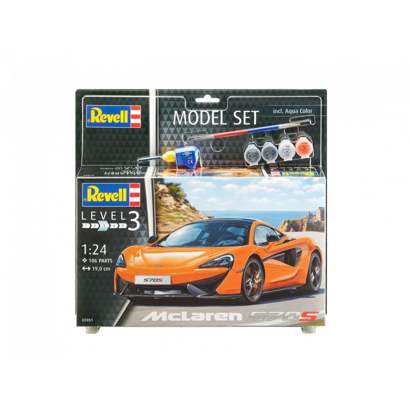 Revell Modellbausatz Auto 1:24 - McLaren 570S im Maßstab 1:24, Level 3, originalgetreue Nachbildung mit vielen Details,