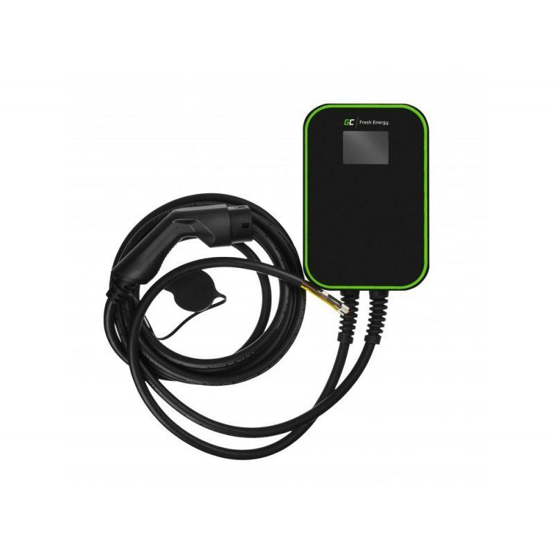 Green Cell EV14 electric vehicle charging station Black Aluminium Wall 3 Built-in display LCD