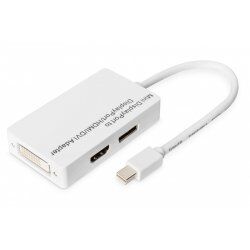 Digitus Adaptateur / convertisseur Mini DisplayPort, MiniDP vers DisplayPort, HDMI + DVI