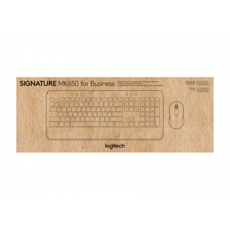 Logitech Signature MK650 Combo For Business clavier Souris incluse Bluetooth QWERTY Danois, Finlandais, Norvégien, Sué