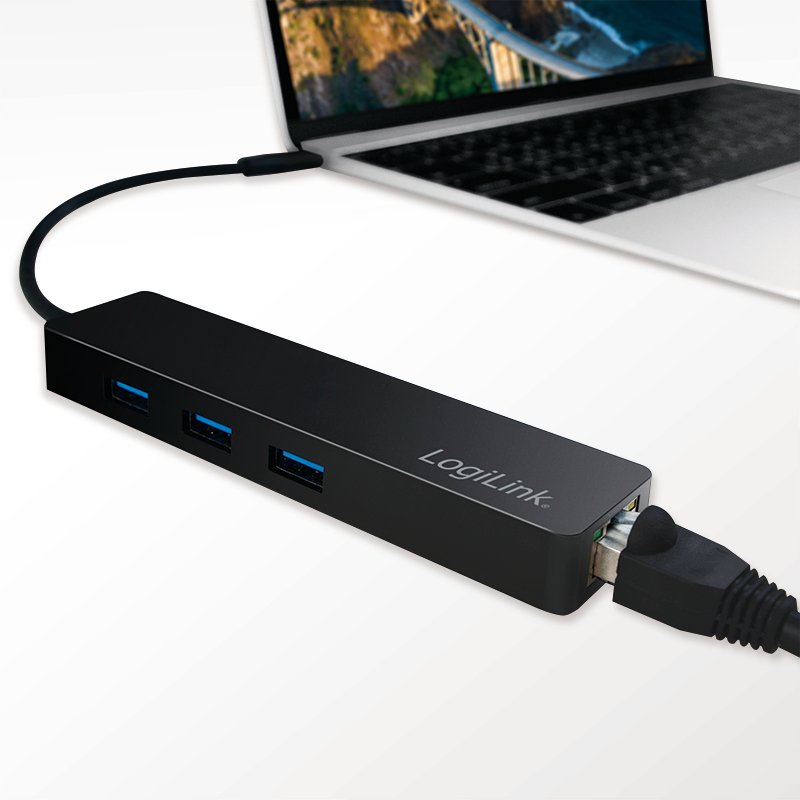 USB Hub Logilink USB 3.2 3-port + Gigabit Ethernet