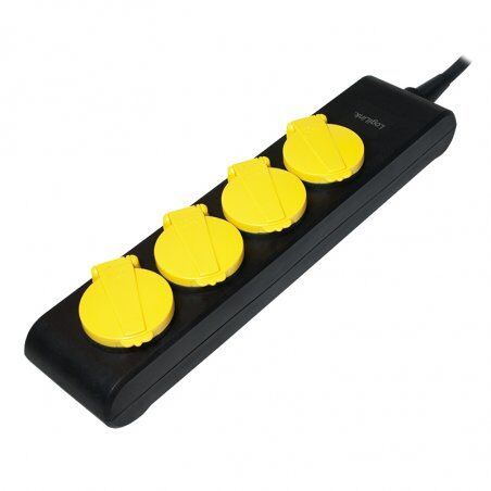 LogiLink LPS212 multiprise 1,4 m 4 sortie(s) CA Noir, Jaune