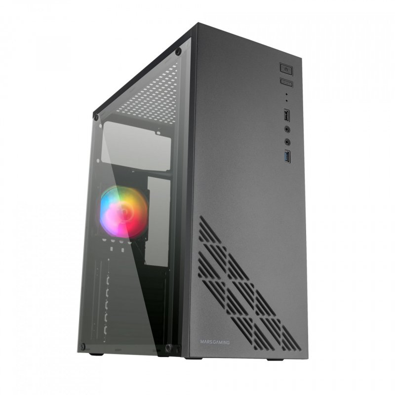 Boitier Moyen Tour ATX Mars Gaming MC100 RGB avec panneau vitré (Noir)